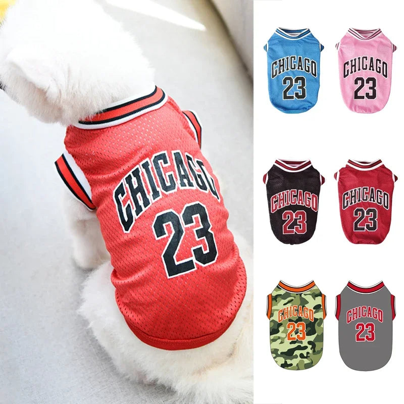 Summer Dog Clothes Mesh Breathable Sport Dog Jersey Basketball Clothes Puppy T-Shirt Summer Pet Cat Shirts For Small Large Dogs, Gift For Pet 64