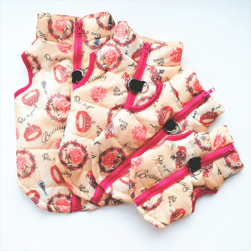 2PCS Winter Warm Dog Coat Jacket Windproof Dog Clothes for Small Dogs Padded Clothing Chihuahua Clothes Pet Supplies, Gift For Pet 140