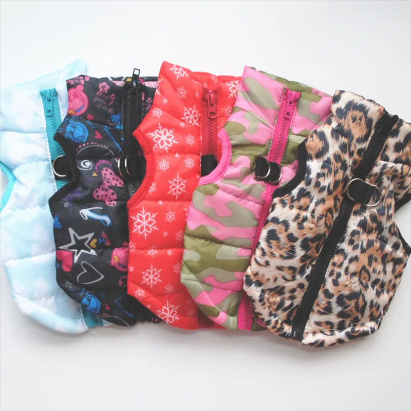 2PCS Winter Warm Dog Coat Jacket Windproof Dog Clothes for Small Dogs Padded Clothing Chihuahua Clothes Pet Supplies, Gift For Pet 140