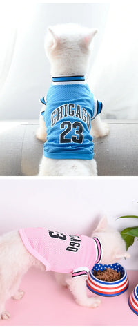 Thumbnail for Summer Dog Clothes Mesh Breathable Sport Dog Jersey Basketball Clothes Puppy T-Shirt Summer Pet Cat Shirts For Small Large Dogs, Gift For Pet 64