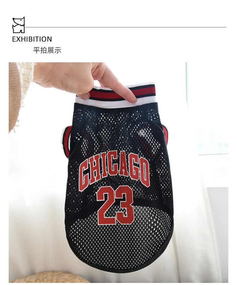 Summer Dog Clothes Mesh Breathable Sport Dog Jersey Basketball Clothes Puppy T-Shirt Summer Pet Cat Shirts For Small Large Dogs, Gift For Pet 64