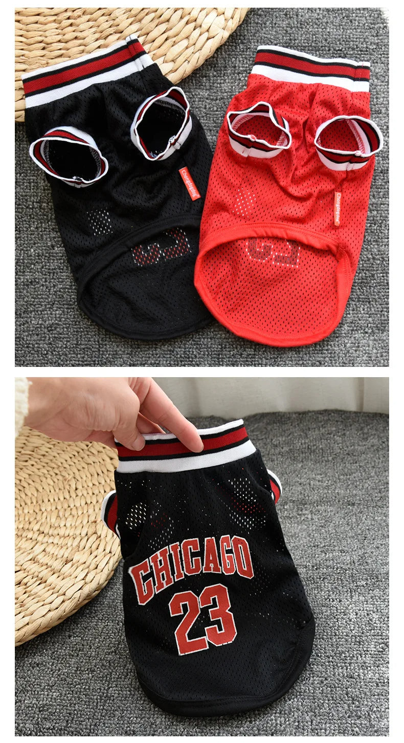 Summer Dog Clothes Mesh Breathable Sport Dog Jersey Basketball Clothes Puppy T-Shirt Summer Pet Cat Shirts For Small Large Dogs, Gift For Pet 64