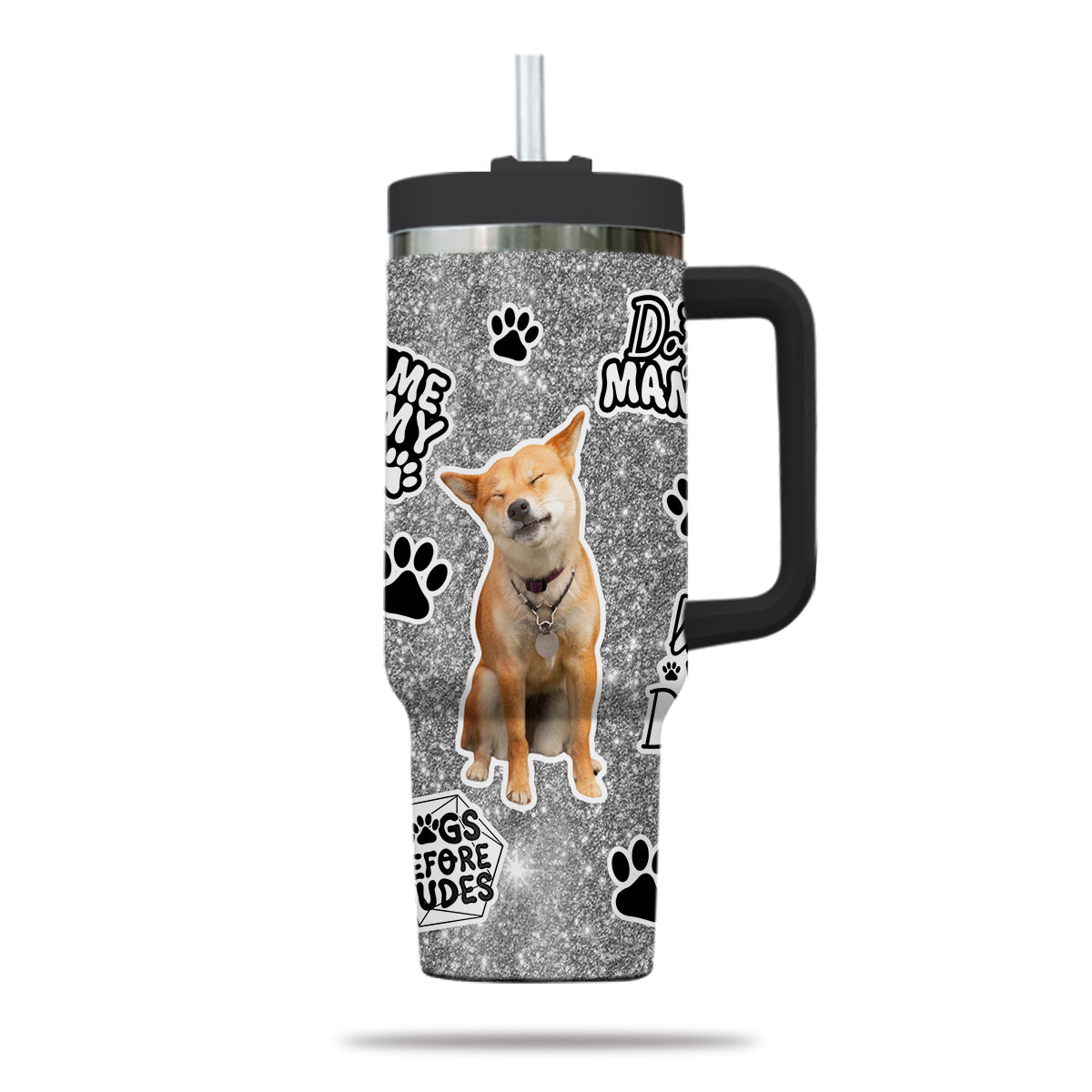 Custom Pet Photo Tumbler 40oz With Handle, Watercolor Pet Portrait From Photo Tumbler, Puppies Tumbler with Straw, Dog Lover Tumbler, Favorite Pet Tumbler, Stainless Steel Tumbler, Insulated Tumbler, Pet Photo Gift with Custom Pet Image 21