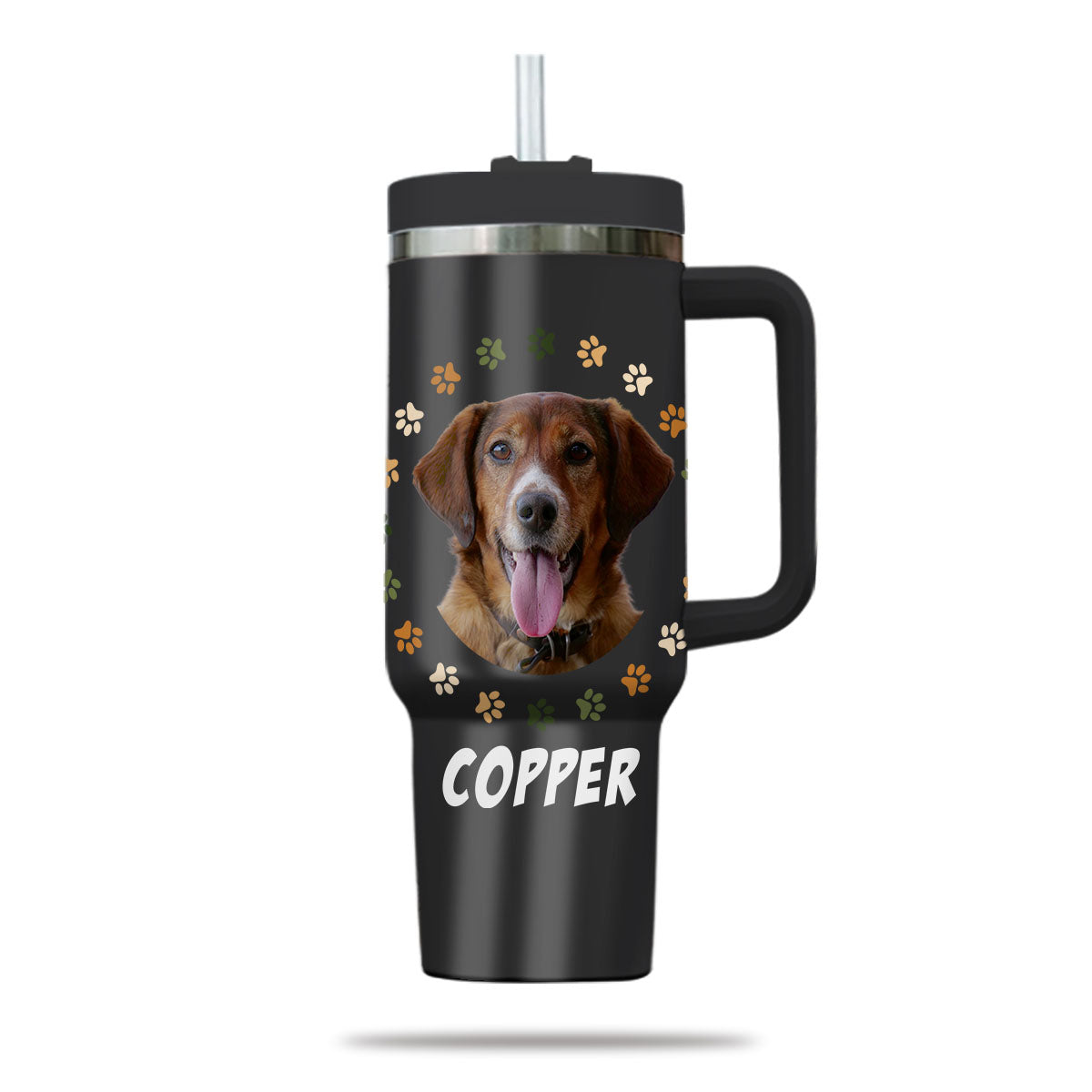 Custom Pet Photo Tumbler 40oz With Handle, Watercolor Pet Portrait From Photo Tumbler, Puppies Tumbler with Straw, Dog Lover Tumbler, Favorite Pet Tumbler, Stainless Steel Tumbler, Insulated Tumbler, Pet Photo Gift with Custom Pet Image 24