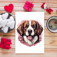 Thumbnail for Cute Valentine Puppy Heart, Valentine Dog Canvas Print, Cute St.Bernard  Love Canvas Wall Art, Valentine's Dog Painting, Valentine's Canvas, Pet Lover, Valentines Gift