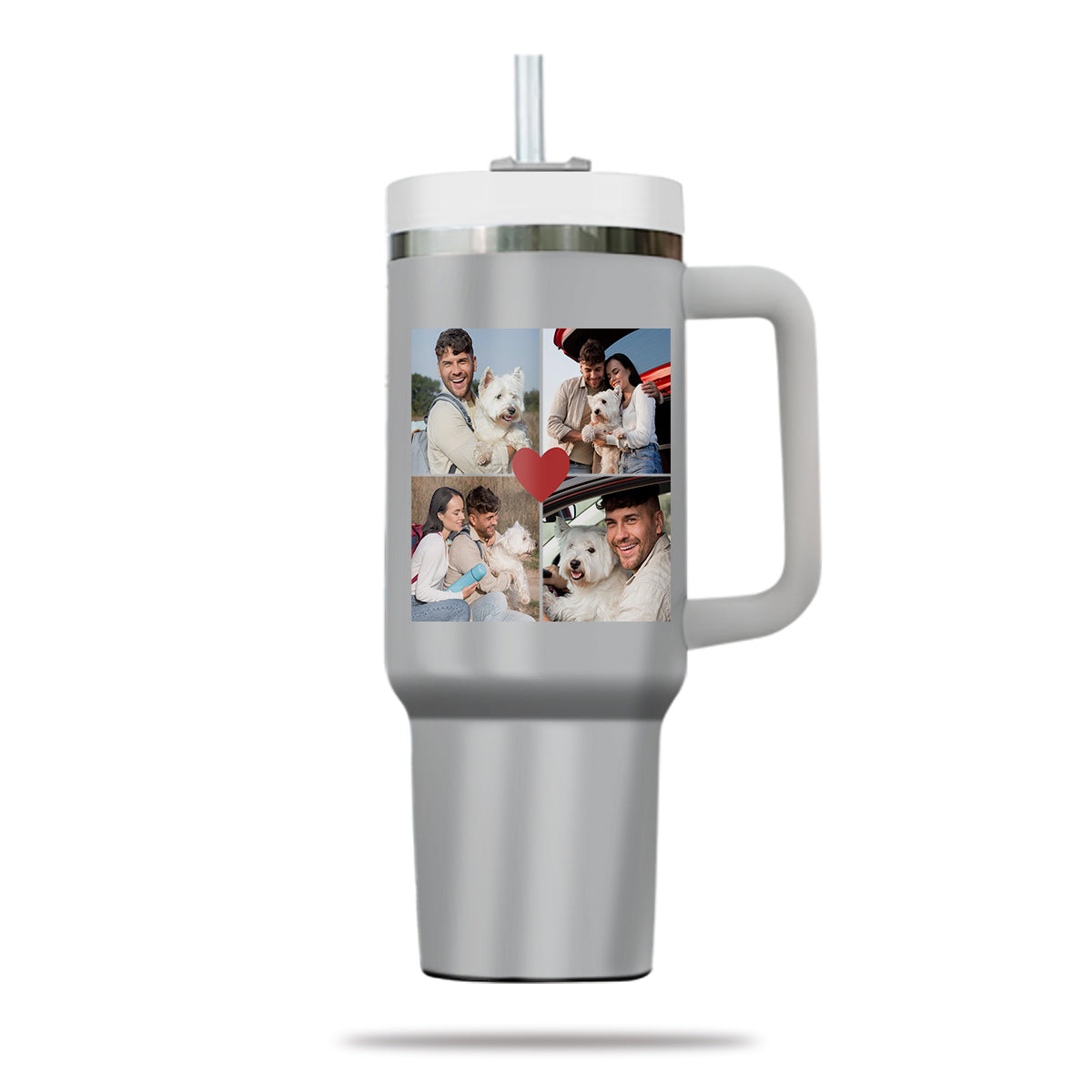 Custom Pet Photo Tumbler 40oz With Handle, Dog Photo Tumbler, Puppies Tumbler with Straw, Dog Lover Tumbler, Favorite Pet Tumbler, Stainless Steel Tumbler, Insulated Tumbler, Pet Photo Gift with Custom Pet Image 10