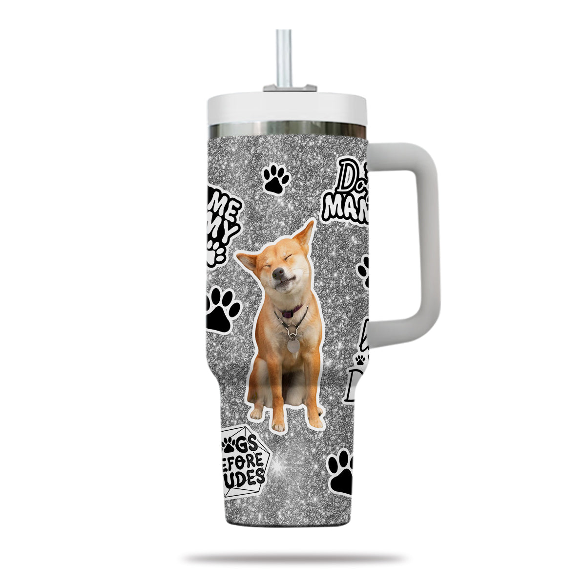 Custom Pet Photo Tumbler 40oz With Handle, Watercolor Pet Portrait From Photo Tumbler, Puppies Tumbler with Straw, Dog Lover Tumbler, Favorite Pet Tumbler, Stainless Steel Tumbler, Insulated Tumbler, Pet Photo Gift with Custom Pet Image 21