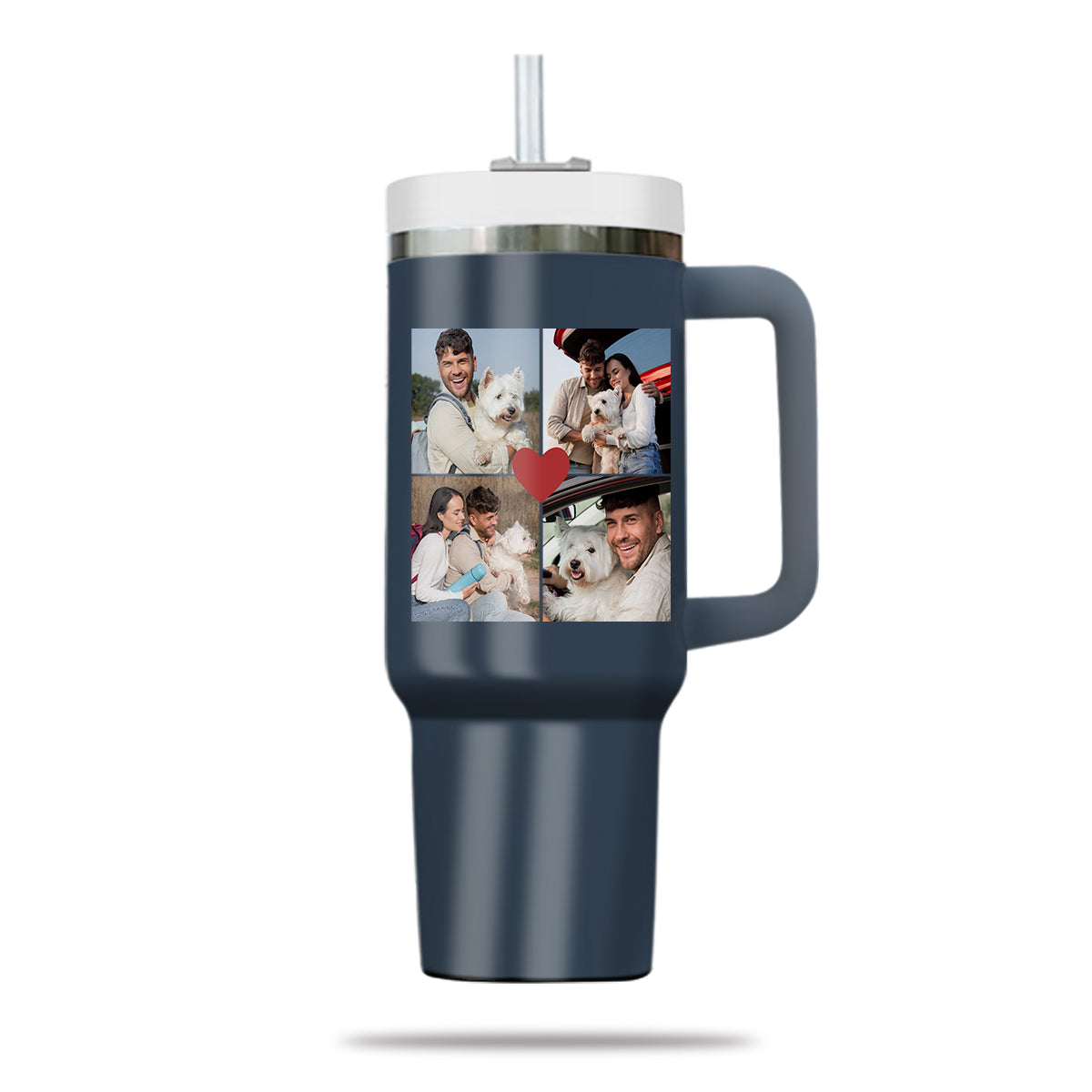 Custom Pet Photo Tumbler 40oz With Handle, Dog Photo Tumbler, Puppies Tumbler with Straw, Dog Lover Tumbler, Favorite Pet Tumbler, Stainless Steel Tumbler, Insulated Tumbler, Pet Photo Gift with Custom Pet Image 10