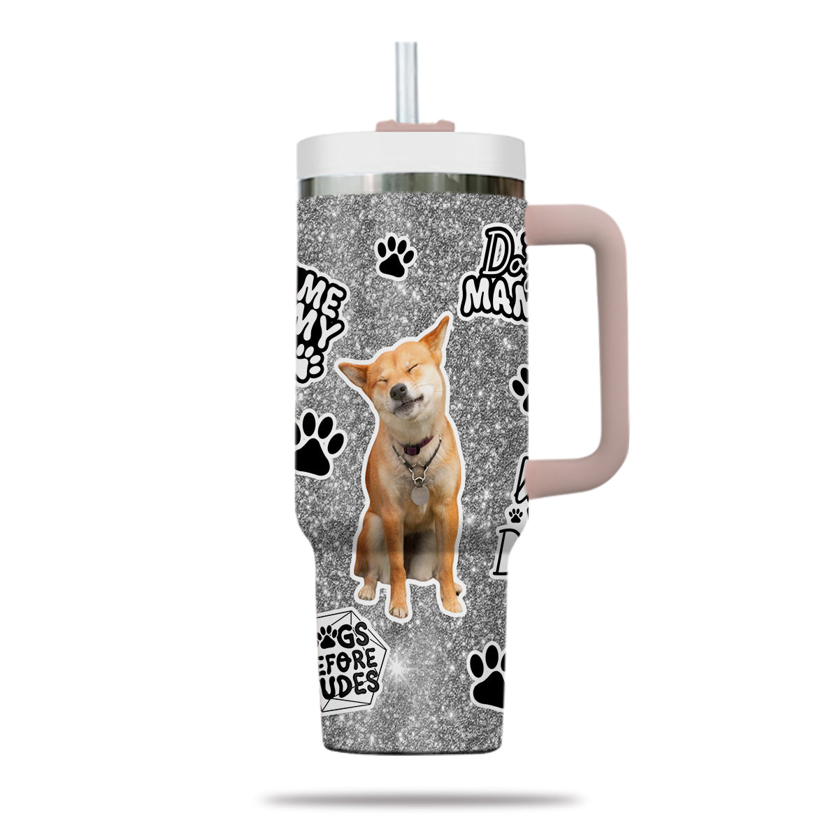 Custom Pet Photo Tumbler 40oz With Handle, Watercolor Pet Portrait From Photo Tumbler, Puppies Tumbler with Straw, Dog Lover Tumbler, Favorite Pet Tumbler, Stainless Steel Tumbler, Insulated Tumbler, Pet Photo Gift with Custom Pet Image 21