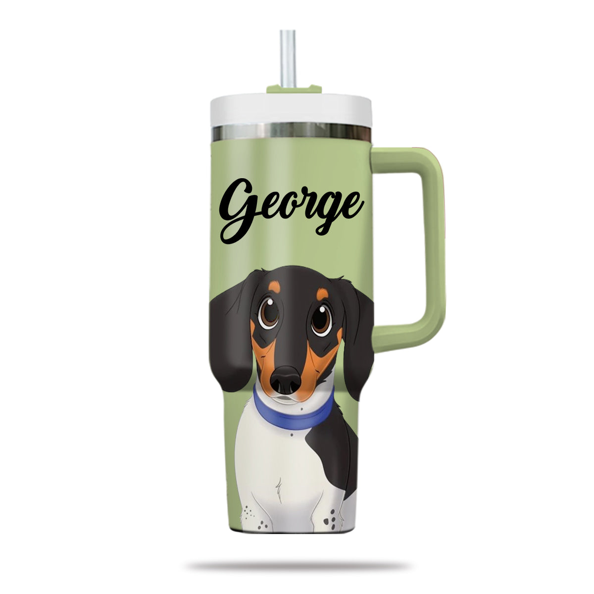 Custom Pet Photo Tumbler 40oz With Handle, Watercolor Pet Portrait From Photo Tumbler, Cartoon Style, Puppies Tumbler with Straw, Dog Lover Tumbler, Favorite Pet Tumbler, Stainless Steel Tumbler, Insulated Tumbler, Pet Photo Gift with Custom Pet Image 22