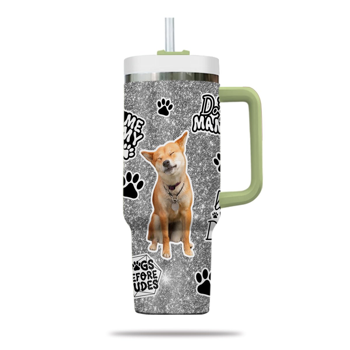 Custom Pet Photo Tumbler 40oz With Handle, Watercolor Pet Portrait From Photo Tumbler, Puppies Tumbler with Straw, Dog Lover Tumbler, Favorite Pet Tumbler, Stainless Steel Tumbler, Insulated Tumbler, Pet Photo Gift with Custom Pet Image 21