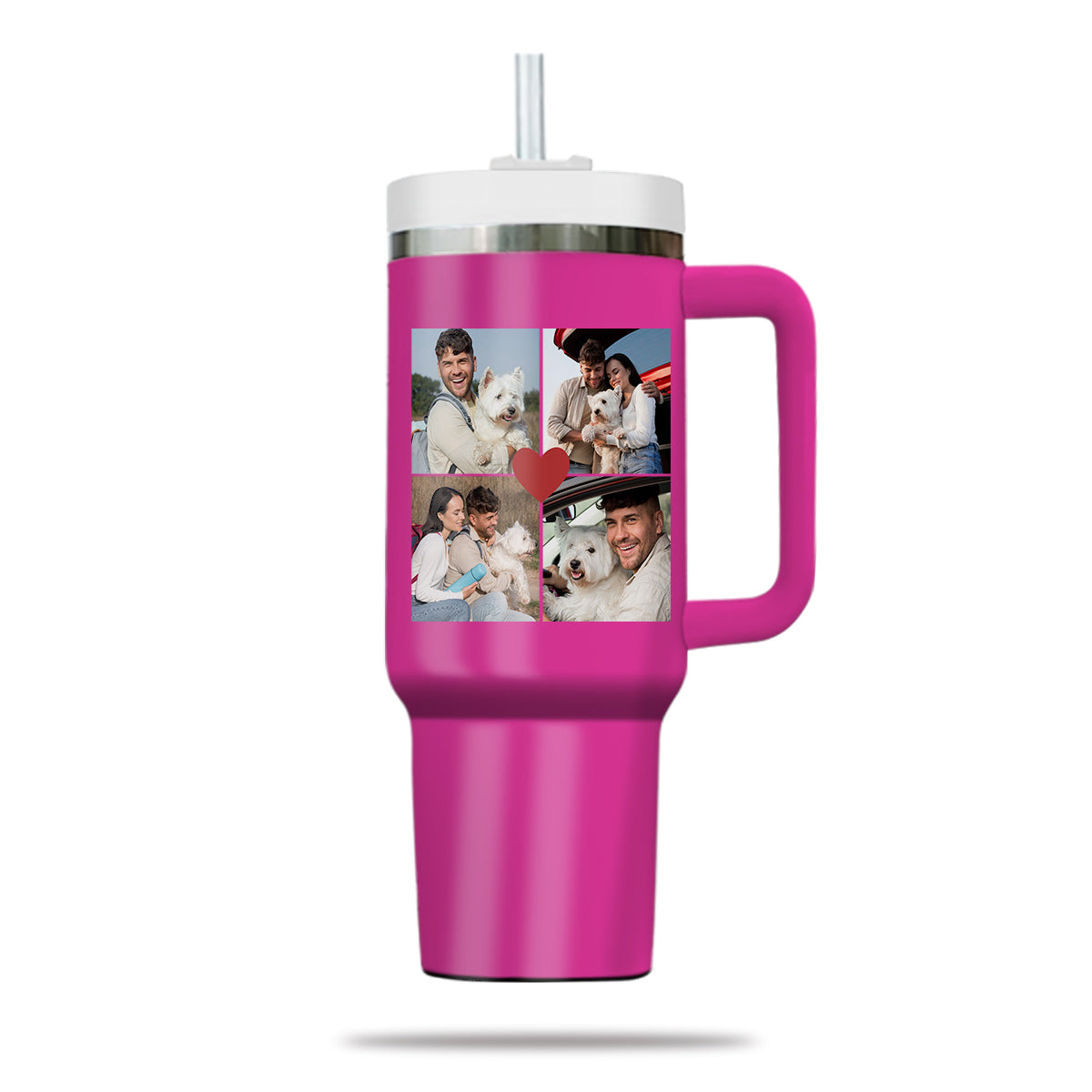 Custom Pet Photo Tumbler 40oz With Handle, Dog Photo Tumbler, Puppies Tumbler with Straw, Dog Lover Tumbler, Favorite Pet Tumbler, Stainless Steel Tumbler, Insulated Tumbler, Pet Photo Gift with Custom Pet Image 10