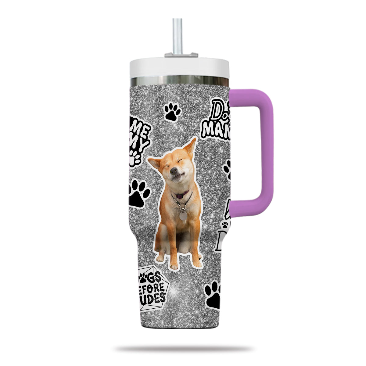 Custom Pet Photo Tumbler 40oz With Handle, Watercolor Pet Portrait From Photo Tumbler, Puppies Tumbler with Straw, Dog Lover Tumbler, Favorite Pet Tumbler, Stainless Steel Tumbler, Insulated Tumbler, Pet Photo Gift with Custom Pet Image 21