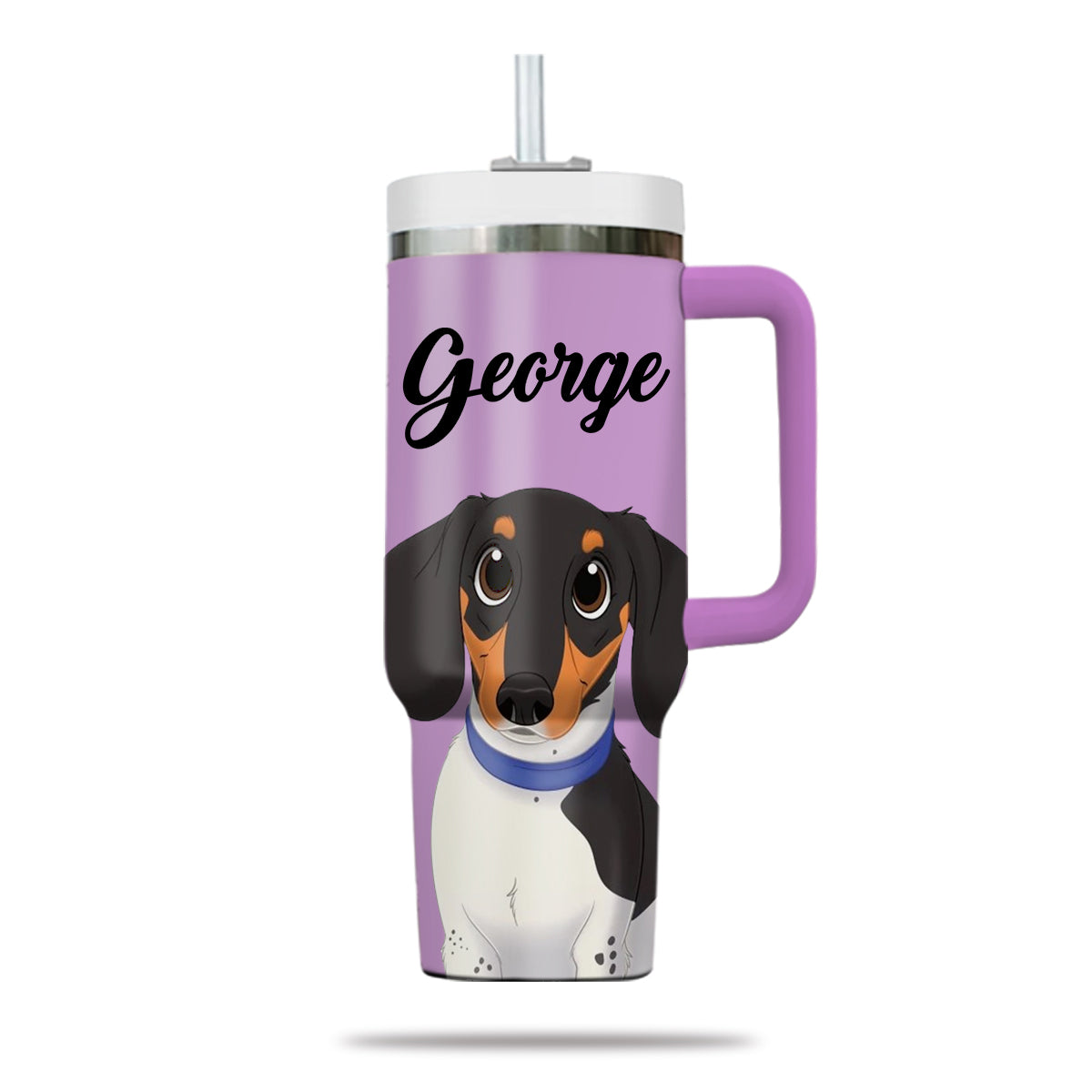 Custom Pet Photo Tumbler 40oz With Handle, Watercolor Pet Portrait From Photo Tumbler, Cartoon Style, Puppies Tumbler with Straw, Dog Lover Tumbler, Favorite Pet Tumbler, Stainless Steel Tumbler, Insulated Tumbler, Pet Photo Gift with Custom Pet Image 22