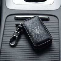 Thumbnail for Car Key Cover, Custom For Your Cars, Genuine Leather Car Smart Key Chain Coin Holder Metal Hook and Keyring Wallet Zipper Bag, Car Accessories MS13989