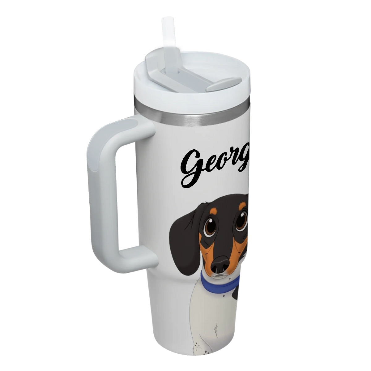 Custom Pet Photo Tumbler 40oz With Handle, Watercolor Pet Portrait From Photo Tumbler, Cartoon Style, Puppies Tumbler with Straw, Dog Lover Tumbler, Favorite Pet Tumbler, Stainless Steel Tumbler, Insulated Tumbler, Pet Photo Gift with Custom Pet Image 22