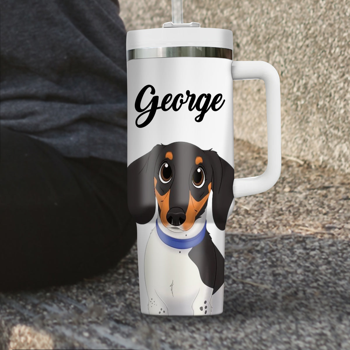 Custom Pet Photo Tumbler 40oz With Handle, Watercolor Pet Portrait From Photo Tumbler, Cartoon Style, Puppies Tumbler with Straw, Dog Lover Tumbler, Favorite Pet Tumbler, Stainless Steel Tumbler, Insulated Tumbler, Pet Photo Gift with Custom Pet Image 22