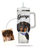 Thumbnail for Custom Pet Photo Tumbler 40oz With Handle, Watercolor Pet Portrait From Photo Tumbler, Cartoon Style, Puppies Tumbler with Straw, Dog Lover Tumbler, Favorite Pet Tumbler, Stainless Steel Tumbler, Insulated Tumbler, Pet Photo Gift with Custom Pet Image 22