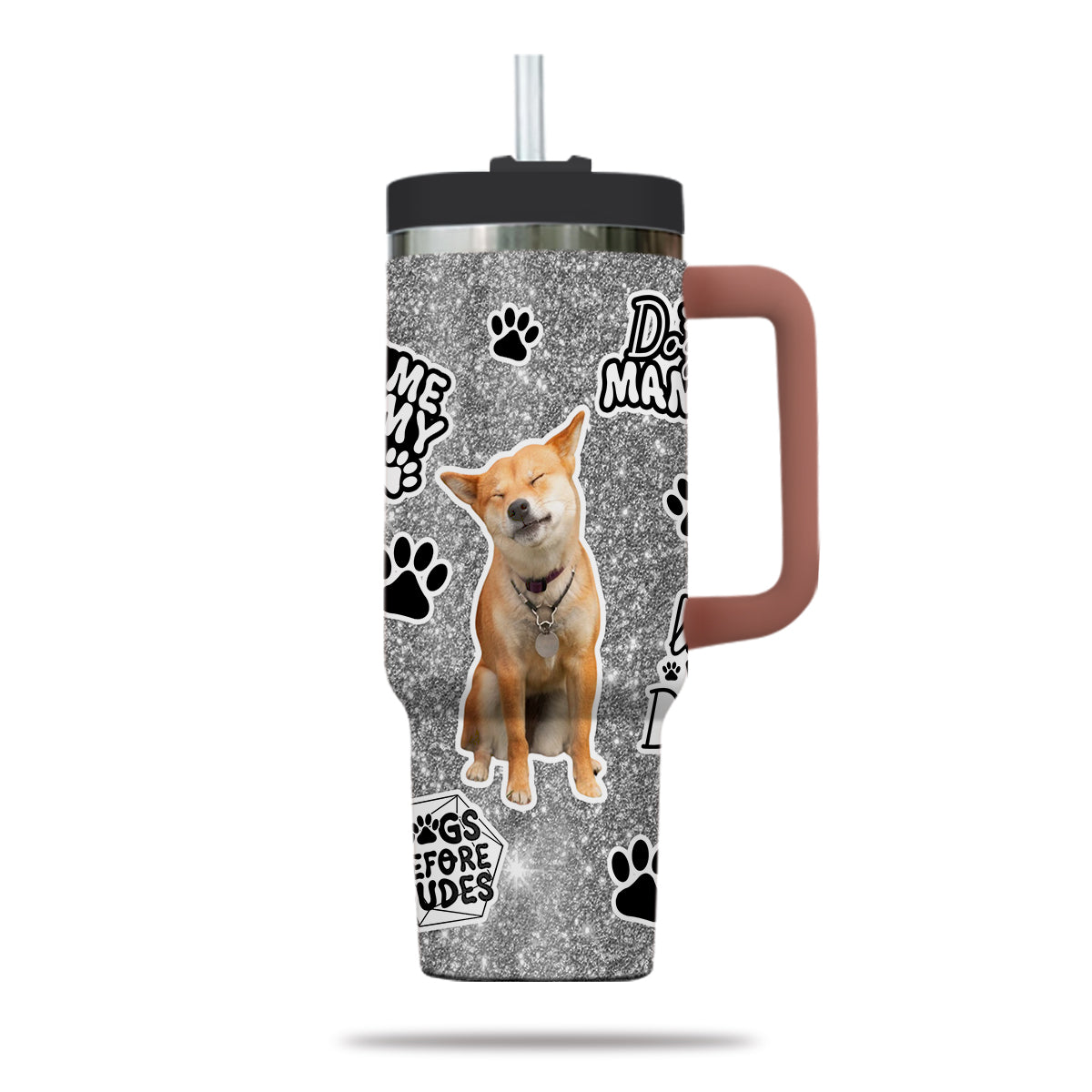 Custom Pet Photo Tumbler 40oz With Handle, Watercolor Pet Portrait From Photo Tumbler, Puppies Tumbler with Straw, Dog Lover Tumbler, Favorite Pet Tumbler, Stainless Steel Tumbler, Insulated Tumbler, Pet Photo Gift with Custom Pet Image 21
