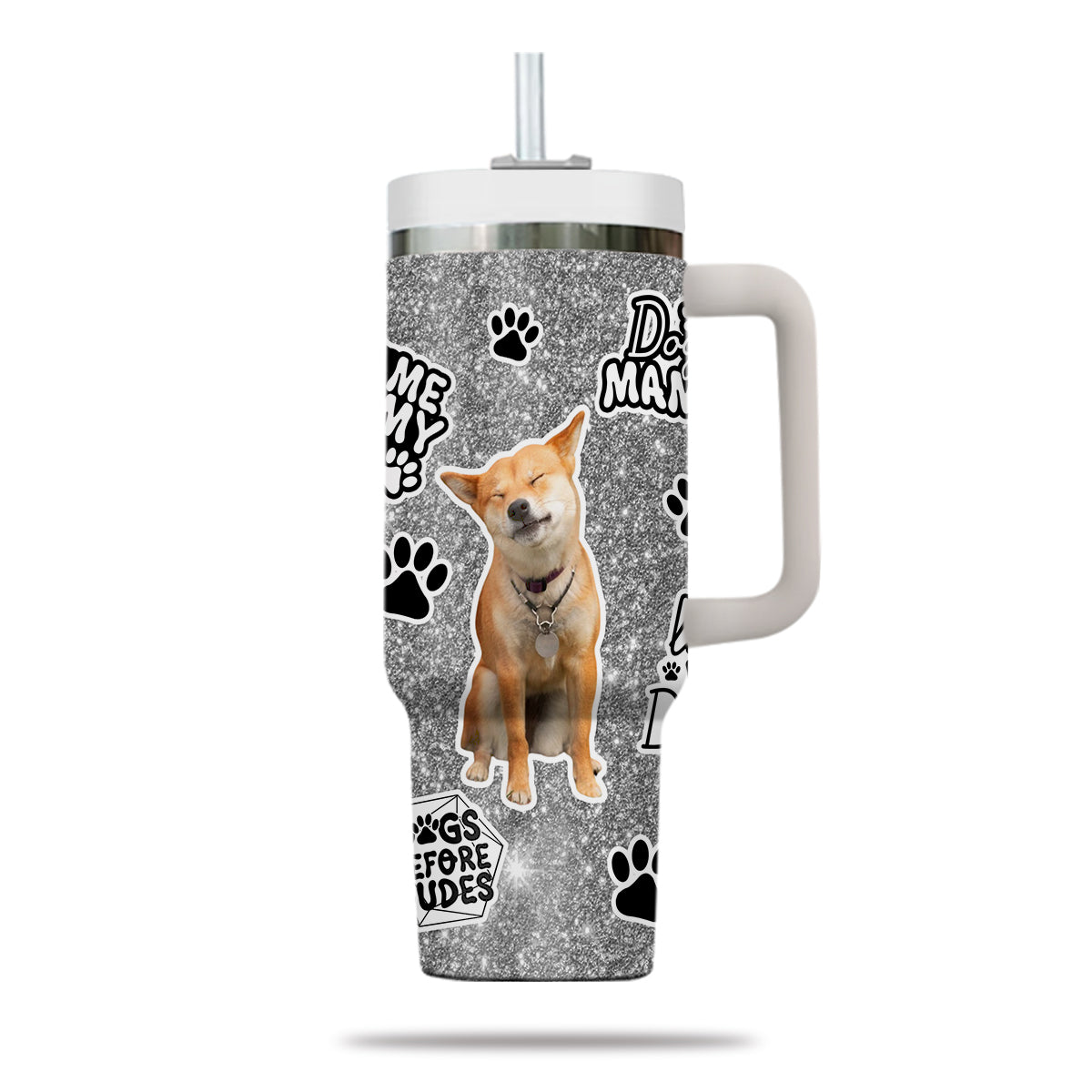 Custom Pet Photo Tumbler 40oz With Handle, Watercolor Pet Portrait From Photo Tumbler, Puppies Tumbler with Straw, Dog Lover Tumbler, Favorite Pet Tumbler, Stainless Steel Tumbler, Insulated Tumbler, Pet Photo Gift with Custom Pet Image 21