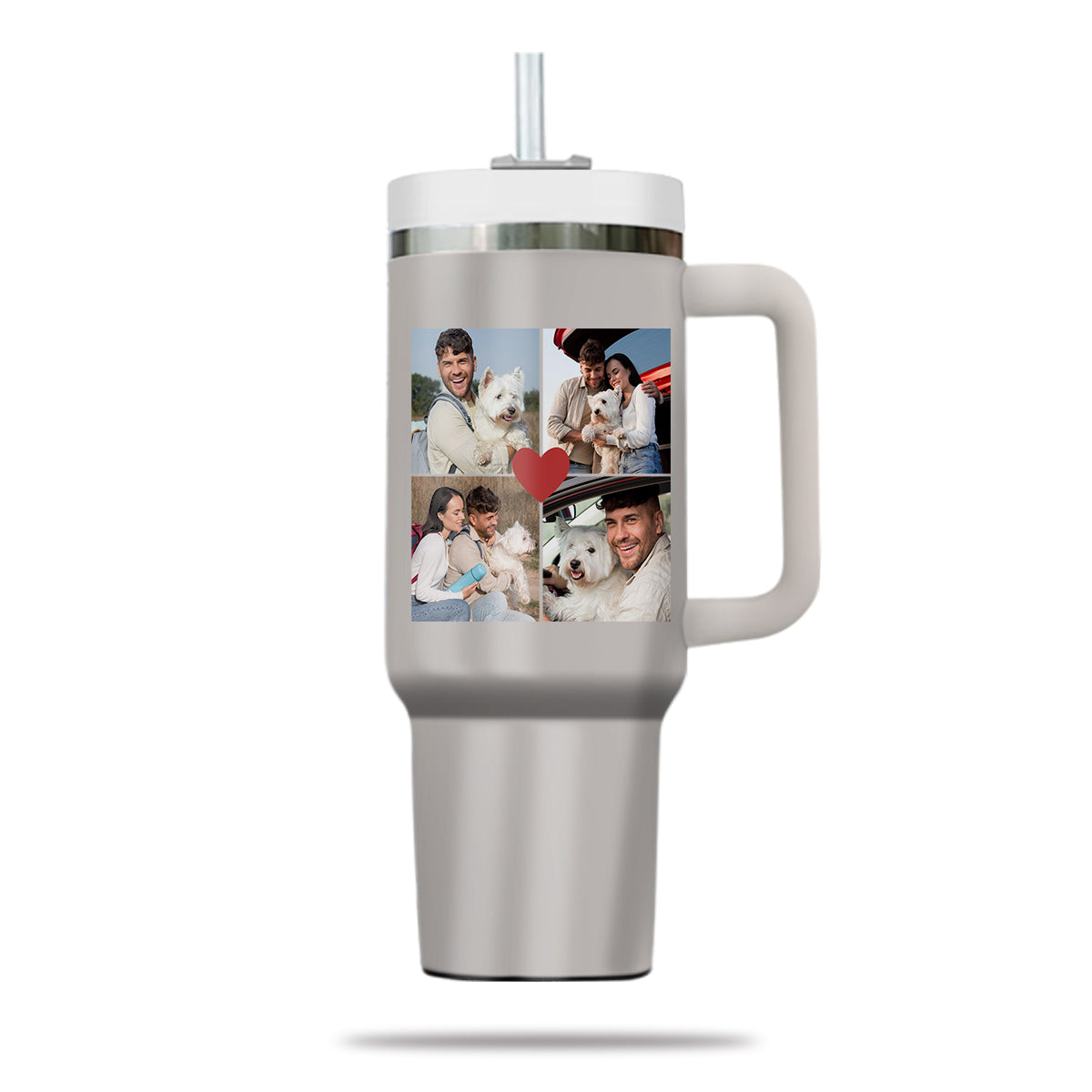 Custom Pet Photo Tumbler 40oz With Handle, Dog Photo Tumbler, Puppies Tumbler with Straw, Dog Lover Tumbler, Favorite Pet Tumbler, Stainless Steel Tumbler, Insulated Tumbler, Pet Photo Gift with Custom Pet Image 10