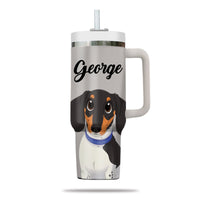 Thumbnail for Custom Pet Photo Tumbler 40oz With Handle, Watercolor Pet Portrait From Photo Tumbler, Cartoon Style, Puppies Tumbler with Straw, Dog Lover Tumbler, Favorite Pet Tumbler, Stainless Steel Tumbler, Insulated Tumbler, Pet Photo Gift with Custom Pet Image 22