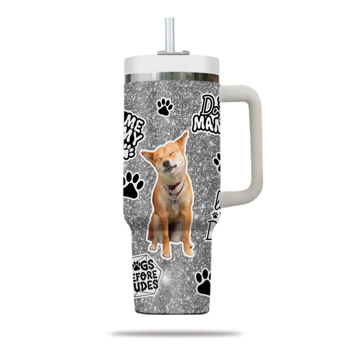 Custom Pet Photo Tumbler 40oz With Handle, Watercolor Pet Portrait From Photo Tumbler, Puppies Tumbler with Straw, Dog Lover Tumbler, Favorite Pet Tumbler, Stainless Steel Tumbler, Insulated Tumbler, Pet Photo Gift with Custom Pet Image 21