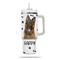 Thumbnail for Custom Pet Photo Tumbler 40oz With Handle, Watercolor Pet Portrait From Photo Tumbler, Personalized Dog Face Photo Tumbler with Straw, Dog Lover Tumbler, Stainless Steel Tumbler, Insulated Tumbler 15