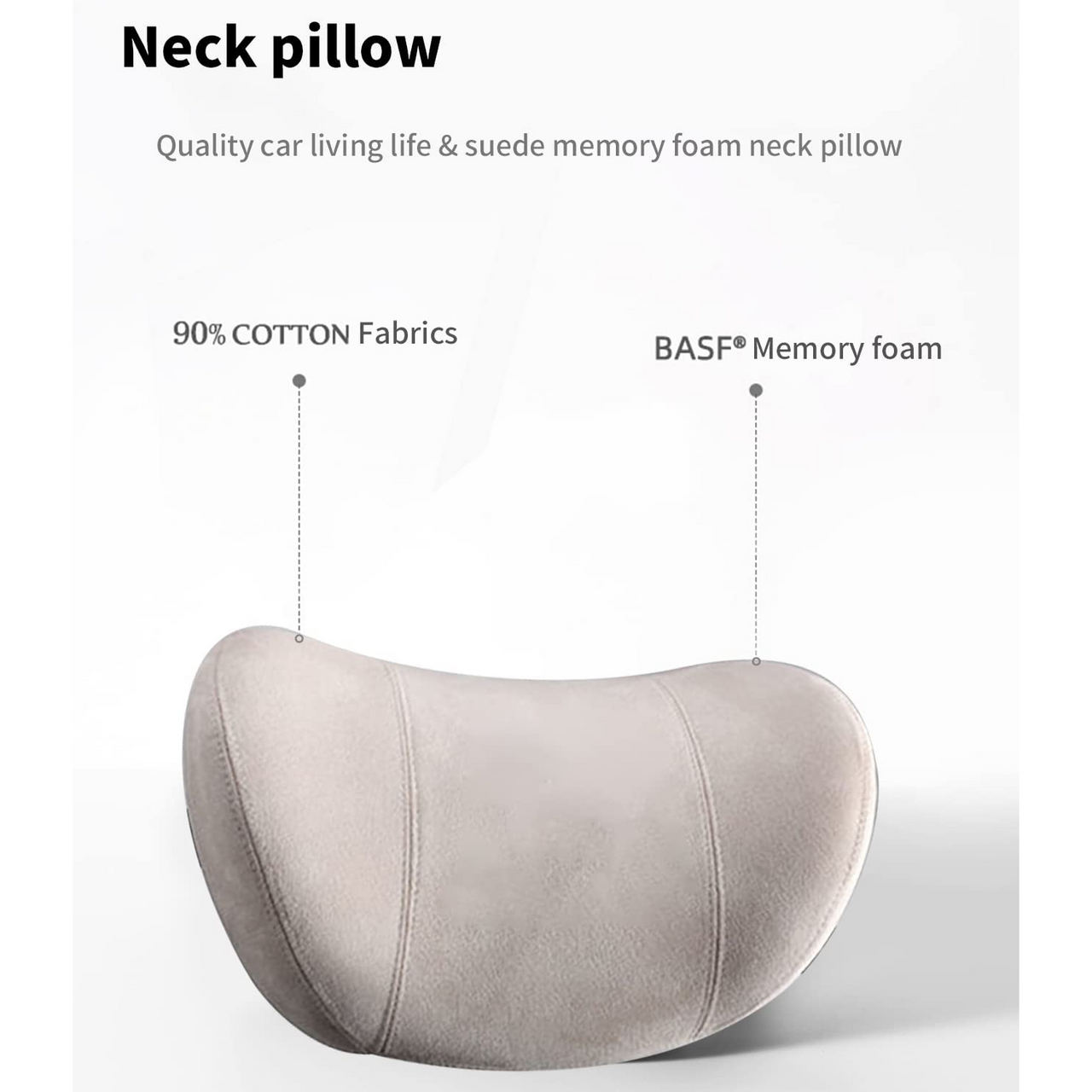 Custom-Fit for Cars, Car Headrest (2 Piece) Premium Memory Foam Car Neck Pillow with Logo