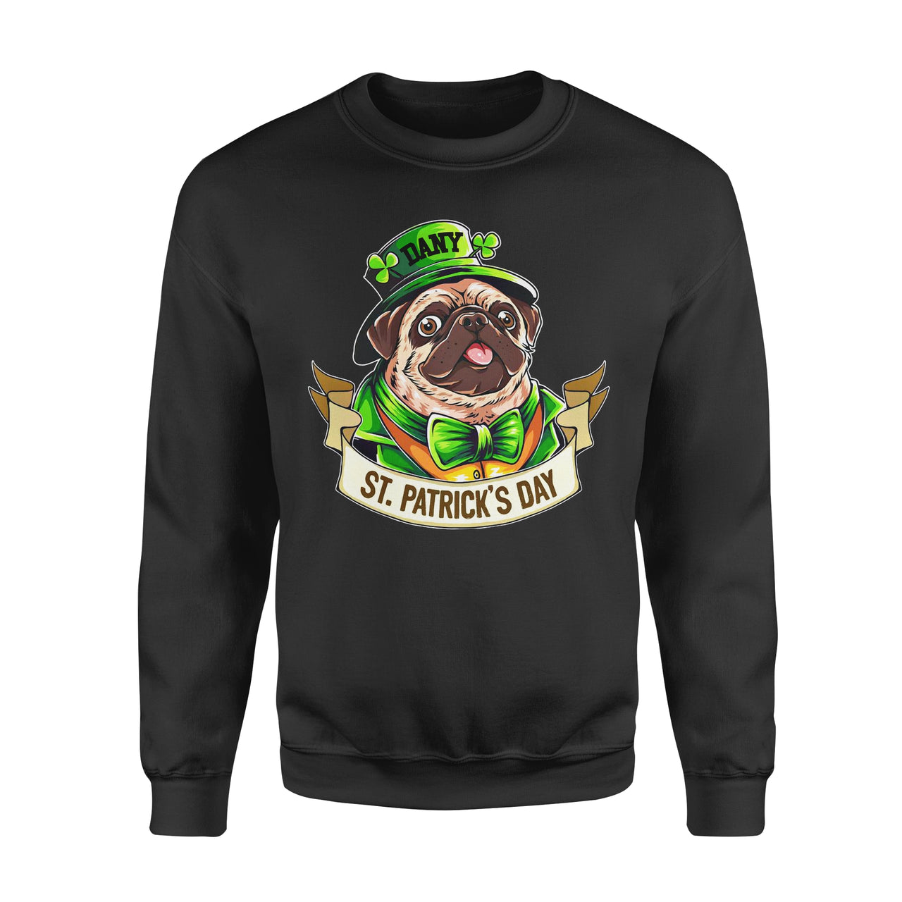 Personalized St. Patrick Gift Idea - Funny Mr. Bulldog - Standard Crew Neck Sweatshirt