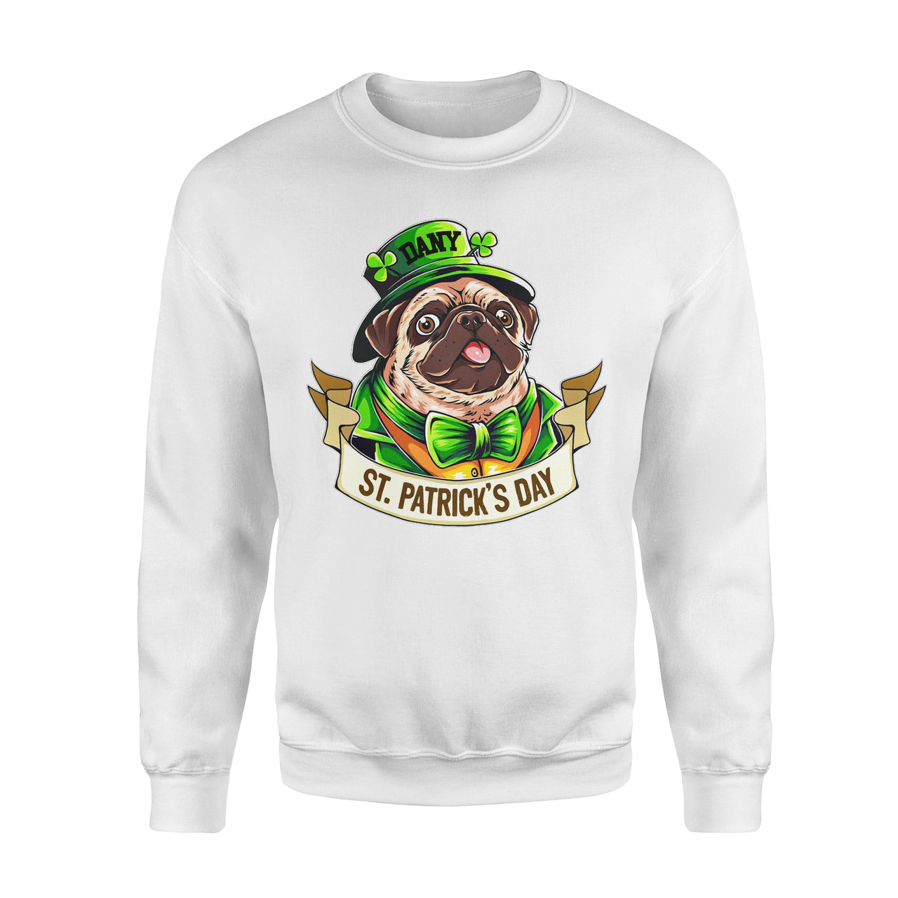 Personalized St. Patrick Gift Idea - Funny Mr. Bulldog - Standard Crew Neck Sweatshirt