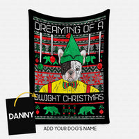 Thumbnail for Personalized Dog Gift Idea - Dreaming Of A Dwight Christmas For Bulldog Lover - Fleece Blanket