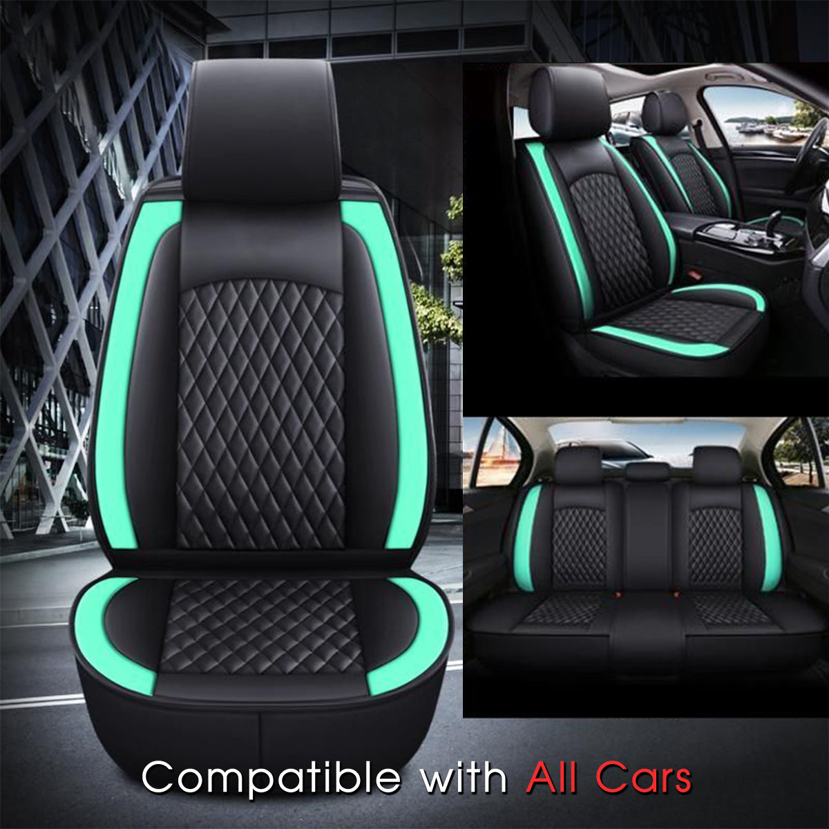 2 Car Seat Covers Full Set, Custom For Your Cars, Waterproof Leather Front Rear Seat Automotive Protection Cushions, Car Accessories TS13988