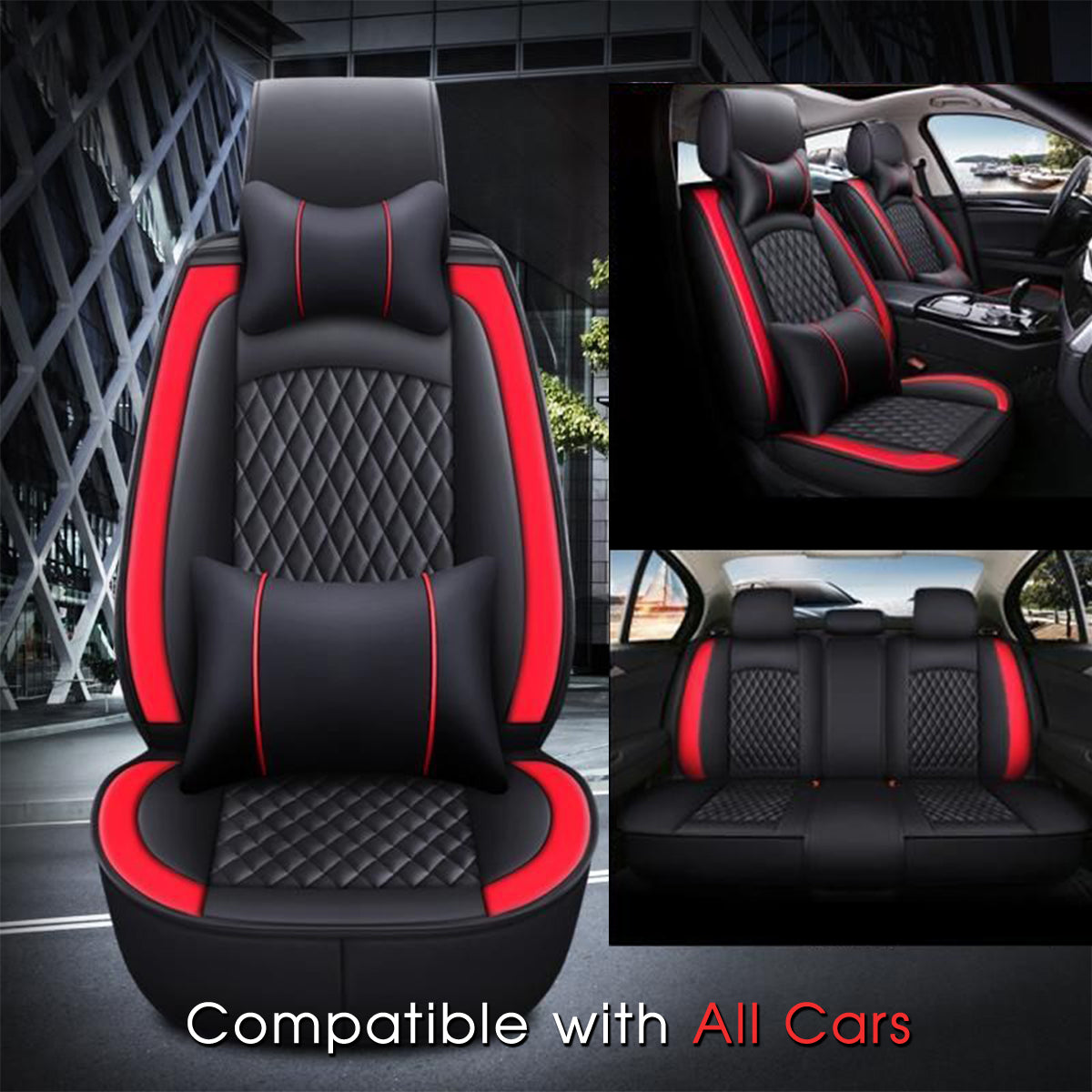2 Car Seat Covers Full Set, Custom For Your Cars, Waterproof Leather Front Rear Seat Automotive Protection Cushions, Car Accessories TS13988