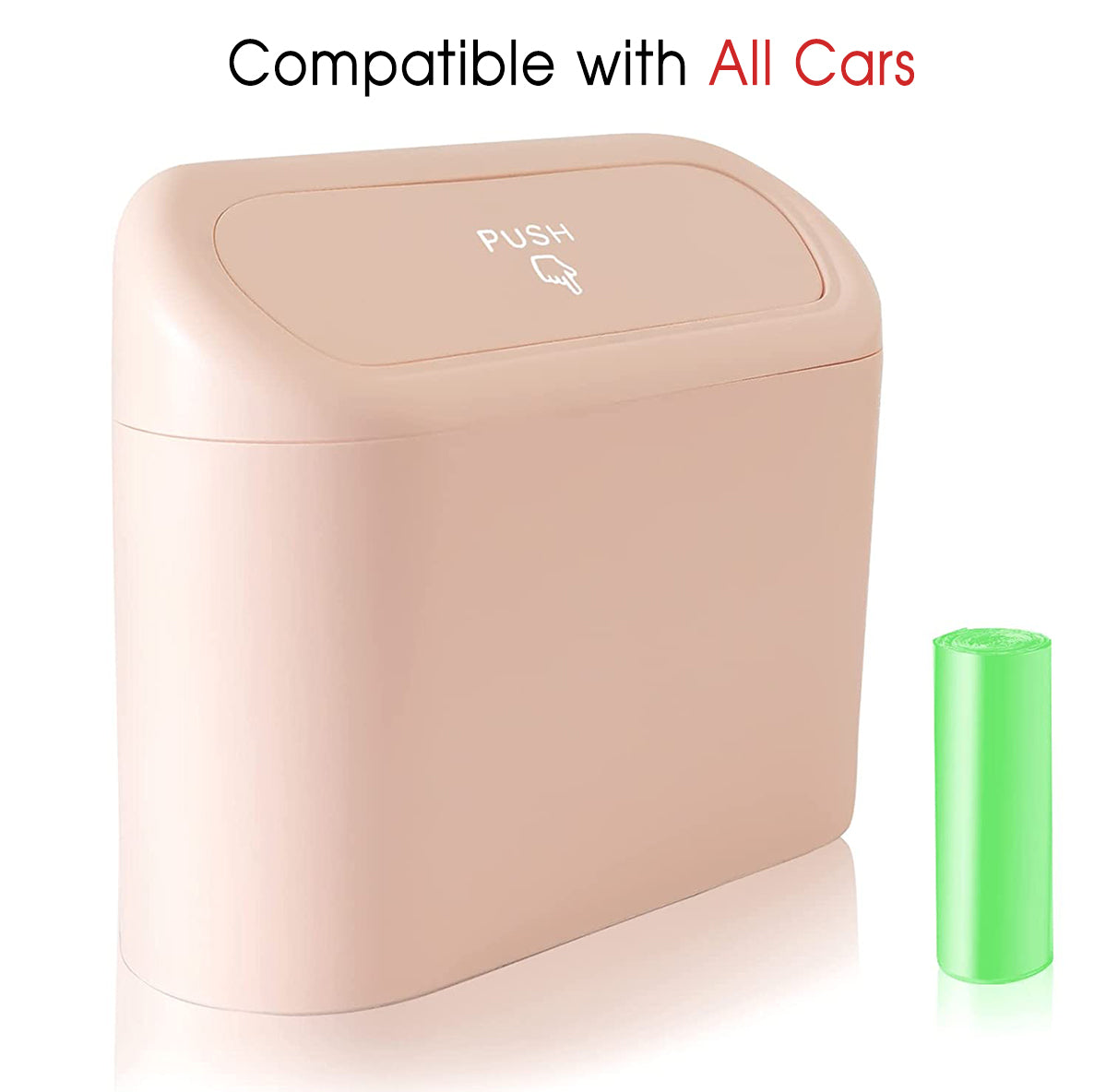 Car Trash Can, Custom For Your Cars, Mini Car Accessories with Lid and Trash Bag, Cute Car Organizer Bin, Small Garbage Can for Storage and Organization, Car Accessories PE11996
