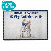 Thumbnail for Personalized Dog Gift - Home Is Where My Bulldog Is For Dog Lovers - Doormat