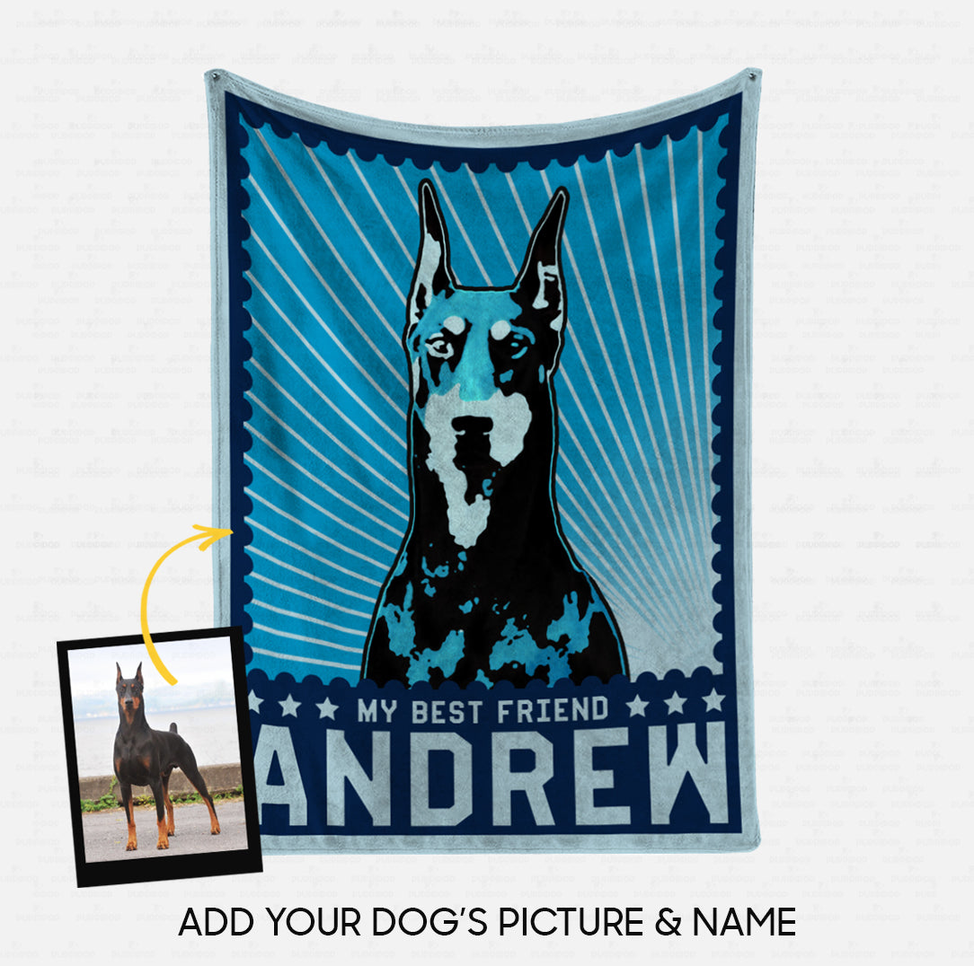 Custom Dog Blanket - Personalized Pop Art Gift Idea - My Best Friend For Dog Lover - Fleece Blanket