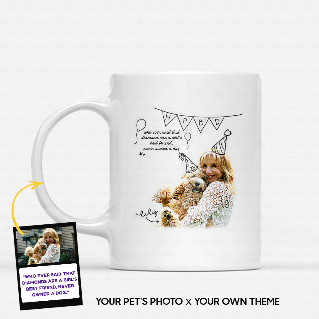 Personalized Dog Gift Idea - Funny Character Line Art For Dog Lovers - White Mug