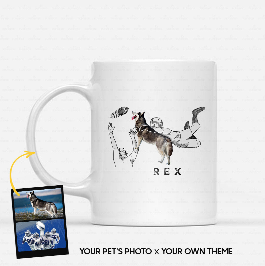 Personalized Dog Gift Idea - Funny Character Line Art For Dog Lovers - White Mug
