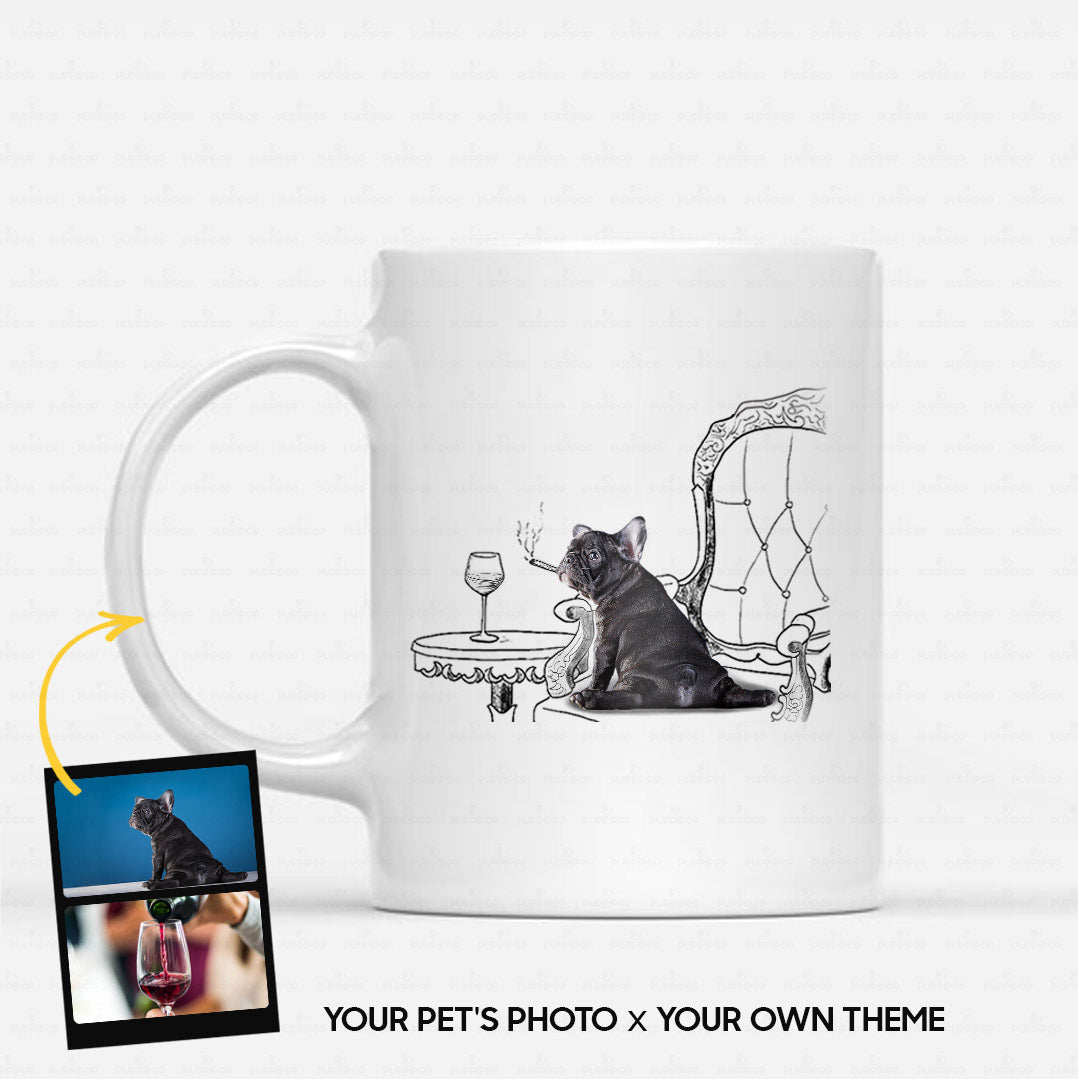 Personalized Dog Gift Idea - Funny Character Line Art For Dog Lovers - White Mug