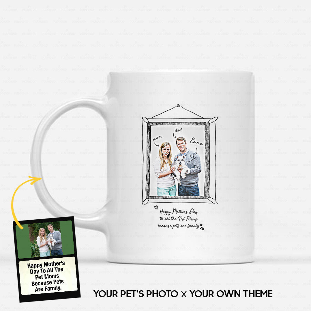 Personalized Dog Gift Idea - Funny Character Line Art For Dog Lovers - White Mug