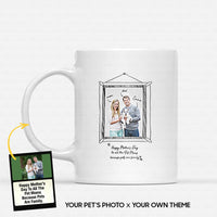 Thumbnail for Personalized Dog Gift Idea - Funny Character Line Art For Dog Lovers - White Mug