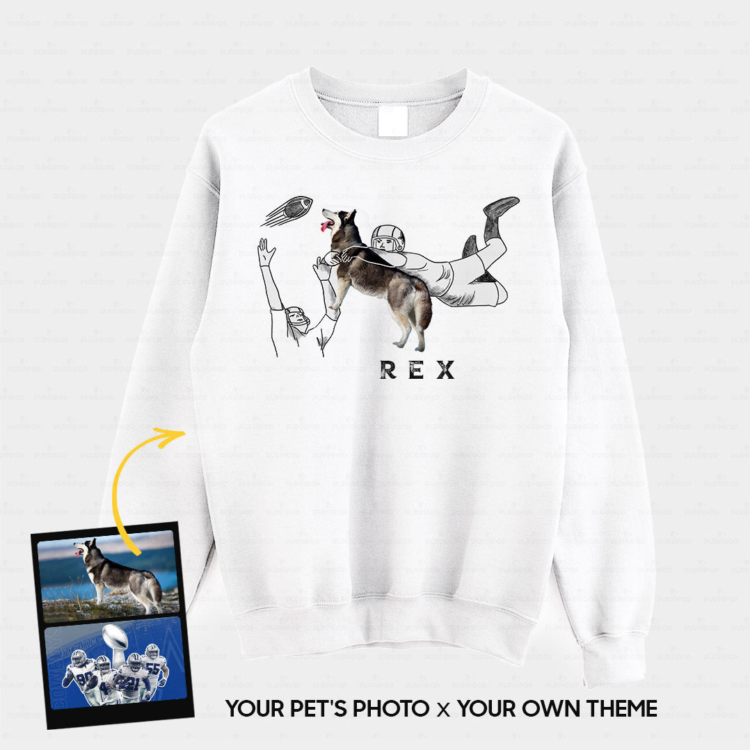 Personalized Dog Gift Idea - Funny Character Line Art For Puppy Lovers - Standard Crew Neck Sweatshirt