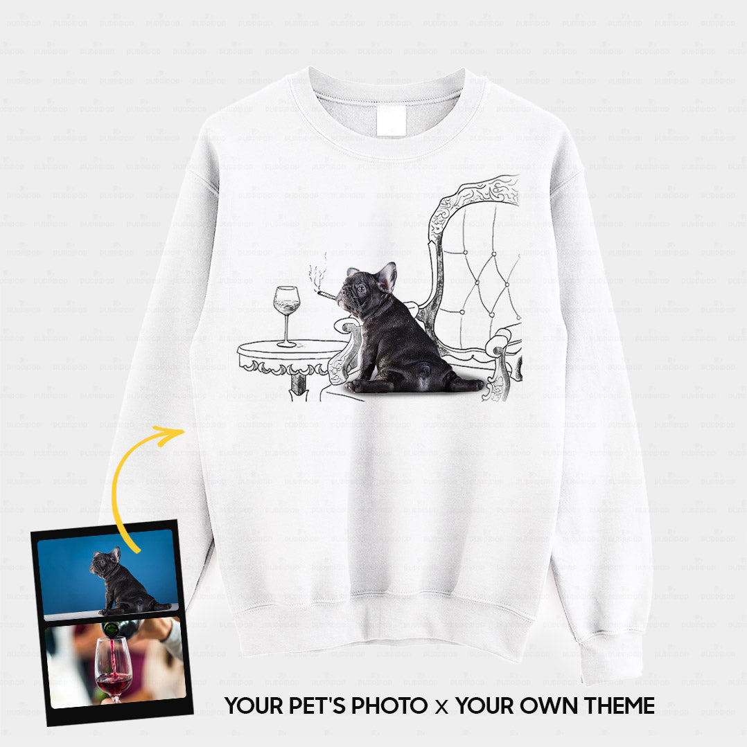 Personalized Dog Gift Idea - Funny Character Line Art For Puppy Lovers - Standard Crew Neck Sweatshirt