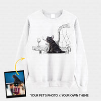 Thumbnail for Personalized Dog Gift Idea - Funny Character Line Art For Puppy Lovers - Standard Crew Neck Sweatshirt