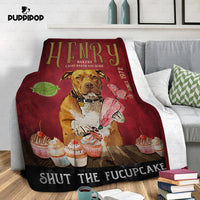 Thumbnail for Personalized Dog Blanket Gift Idea - Shut The Fucupcakes For Cooking Lovers - Fleece Blanket