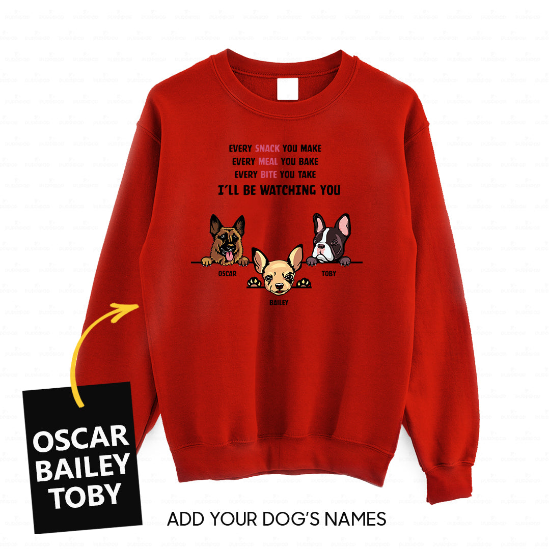 Personalized Dog Gift Idea - 3 Dog Every Snack You Make 1 For Dog Lovers - Standard Crew Neck Sweatshirt