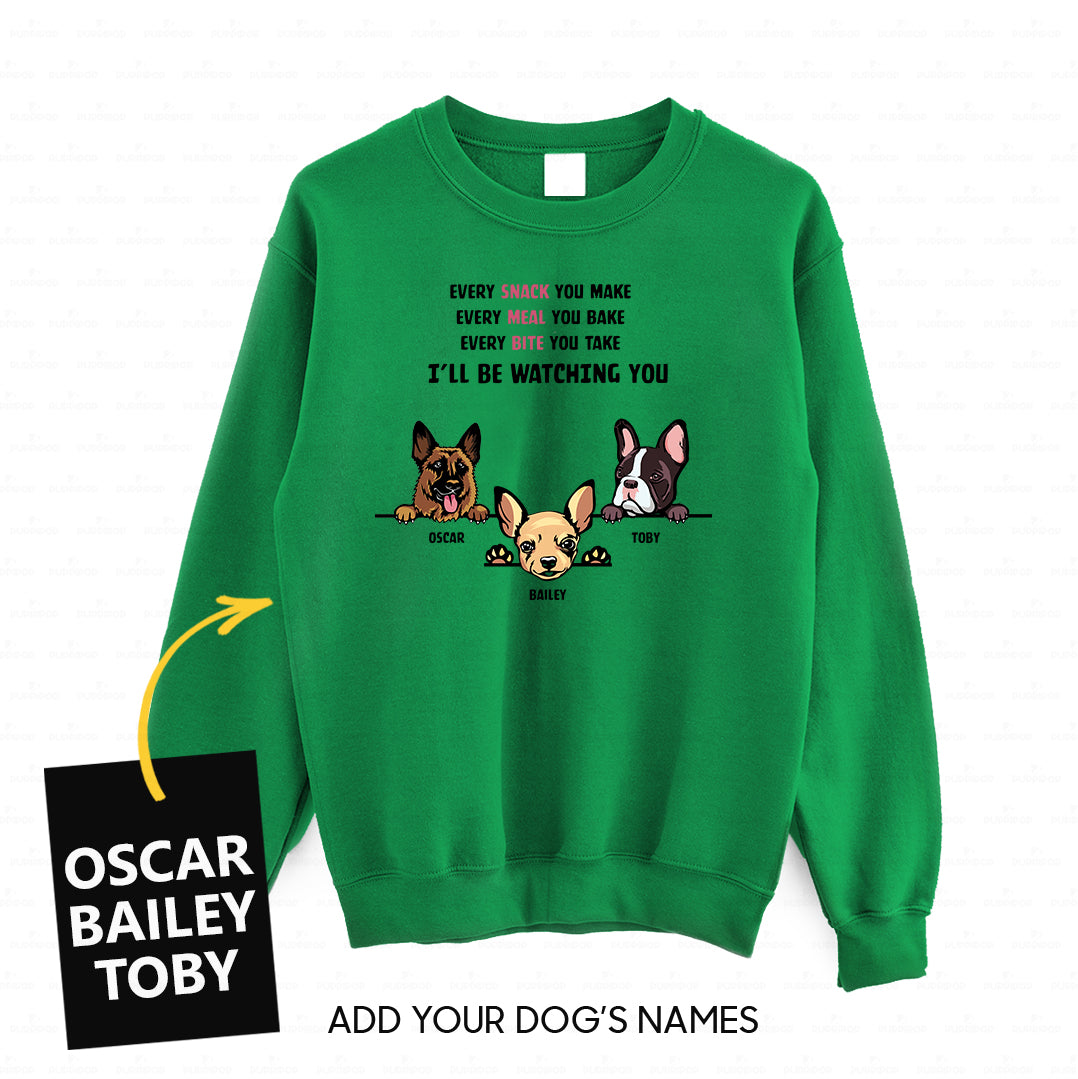 Personalized Dog Gift Idea - 3 Dog Every Snack You Make 1 For Dog Lovers - Standard Crew Neck Sweatshirt