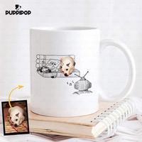 Thumbnail for Personalized Dog Gift Idea - Funny Character Line Art For Dog Lovers - White Mug