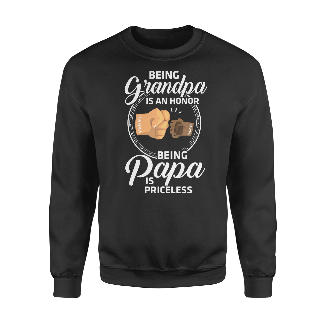 Personalized Grandpa Gift Idea - Being Grandpa Is An Honor - Standard Crew Neck Sweatshirt